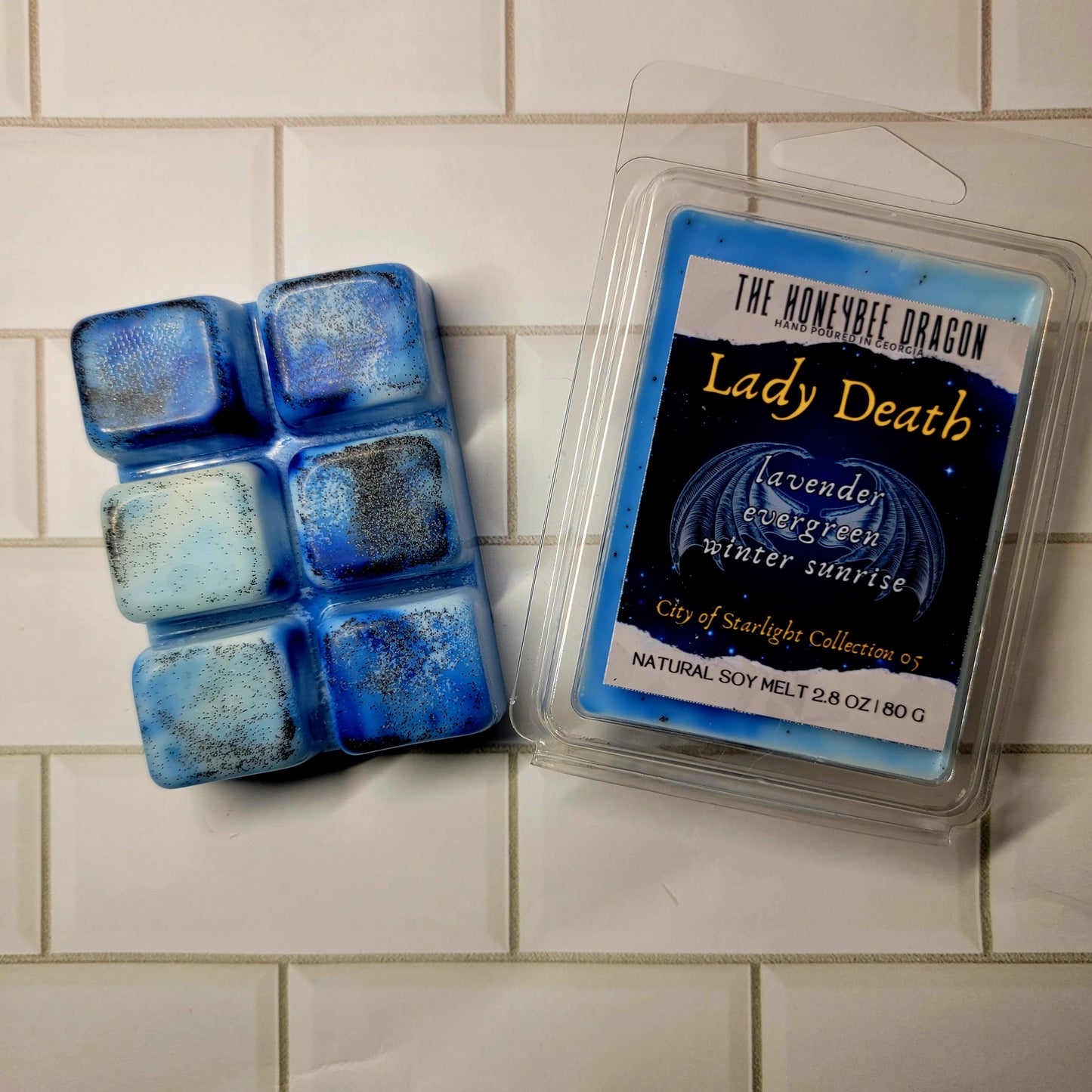 Lady Death Bookish Wax Melts | Lavender, Eucalyptus & Pine | 2.4 oz Soy