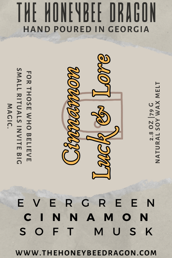 π² Cinnamon, Luck & Lore | Evergreen, Cinnamon & Soft Musk | Bookish Ritual Candle