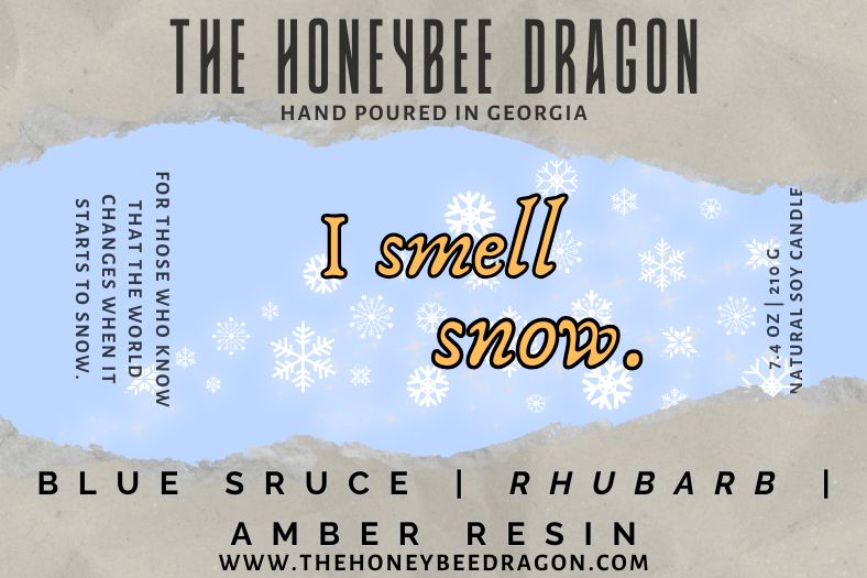 I smell Snow. Candle | Spruce, Rhubarb, & Amber | 7.5 oz Soy