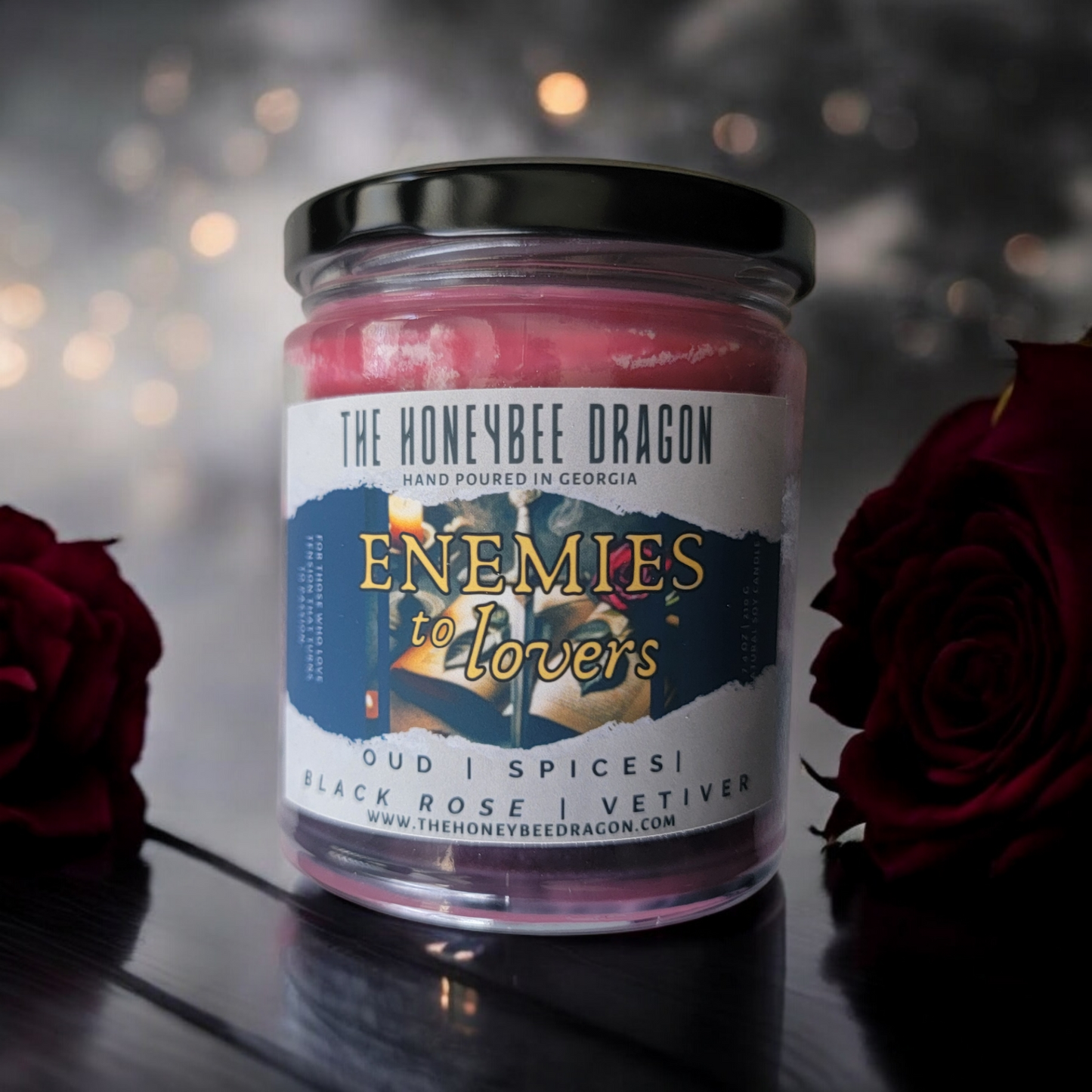 Enemies to Lovers Candle | Black Rose, Oud & Amber | 7.5 oz Soy