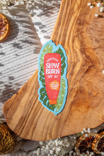Romance Trope Slow Burn Sunscreen Die-Cut Bookmark