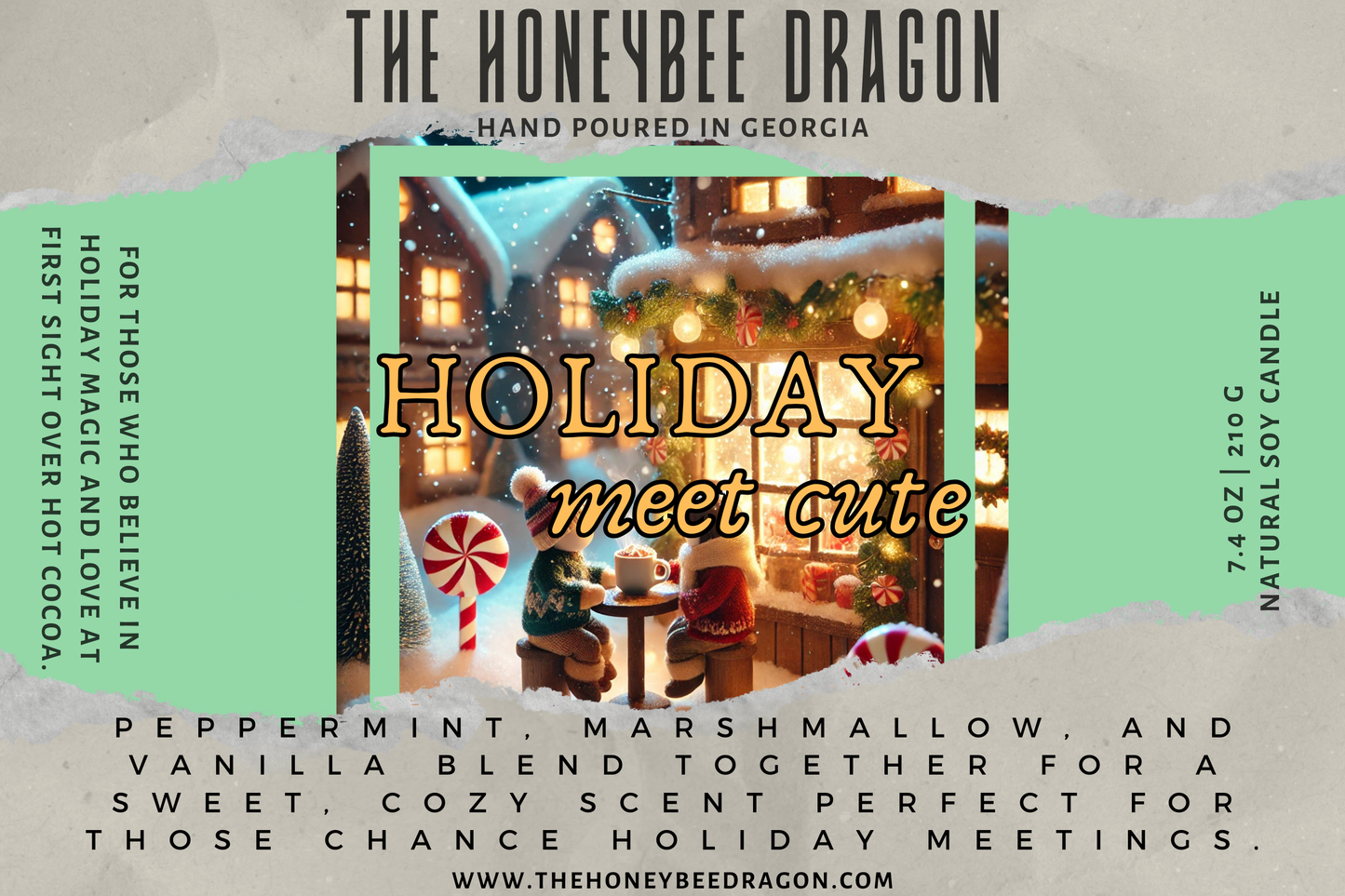 Holiday Meet-Cute Wax Melts | Sugar Crystals, Peppermint & Powdered Sugar | 100% Soy