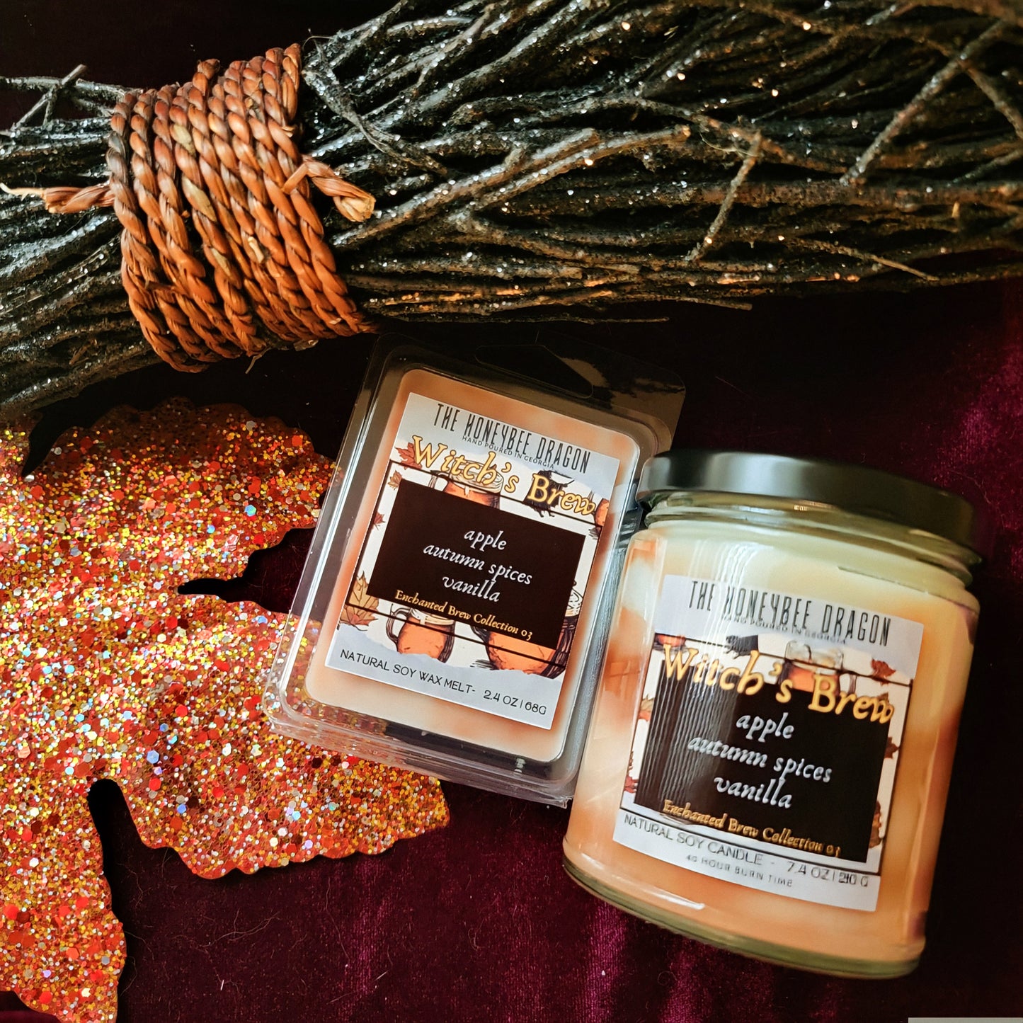 Witch's Brew Bookish Candle | Apple, Autumn Spices & Vanilla | 7.5 oz Soy