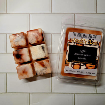 Witch's Brew Bookish Wax Melts | Apple, Autumn Spices & Vanilla | 2.4 oz Soy