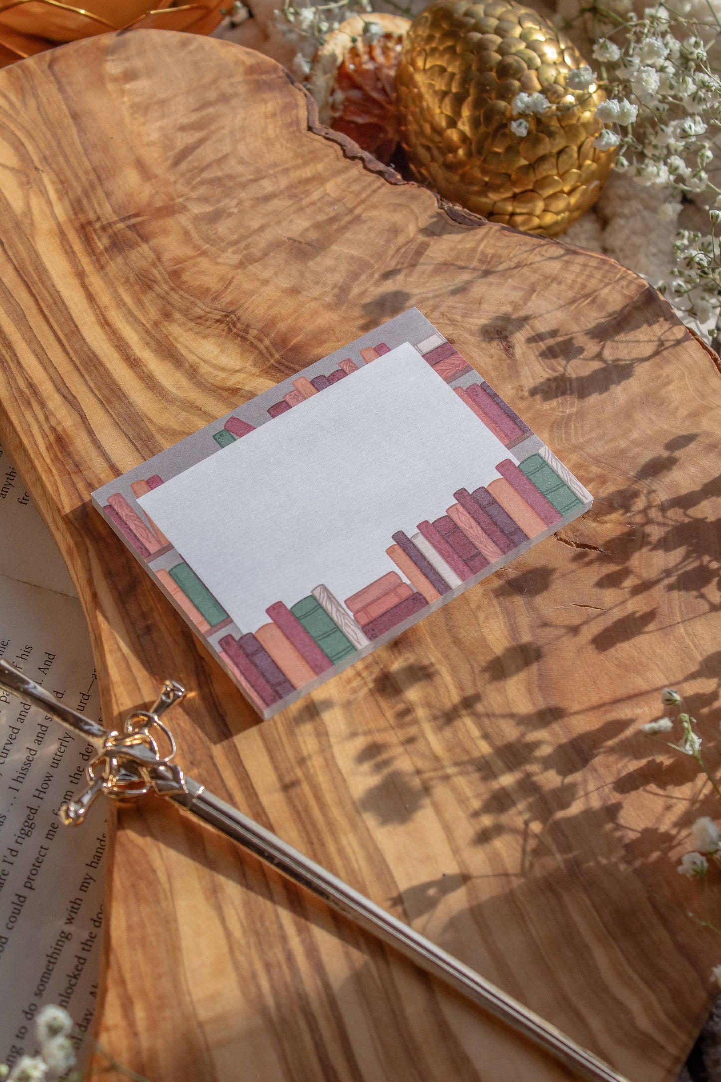 Cozy Bookshelf Sticky Notes