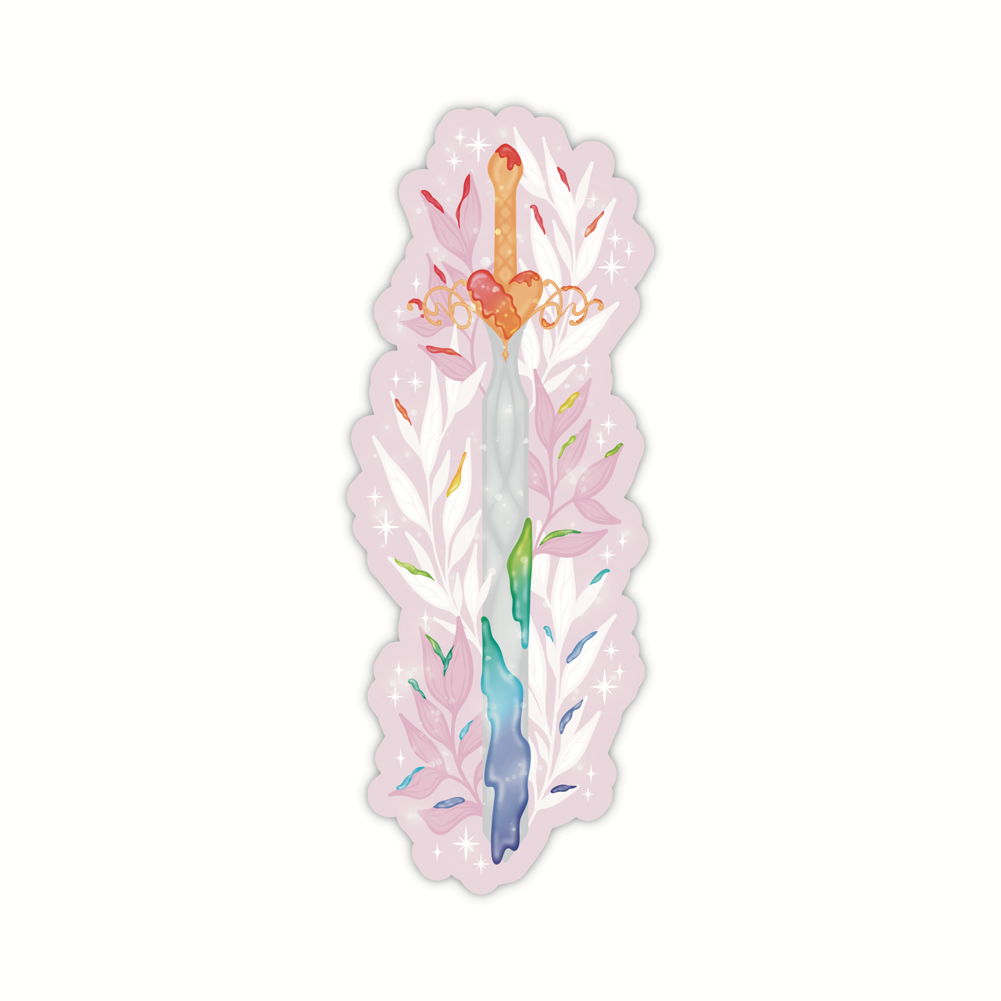 Rainbow Heart Sword Bookmark