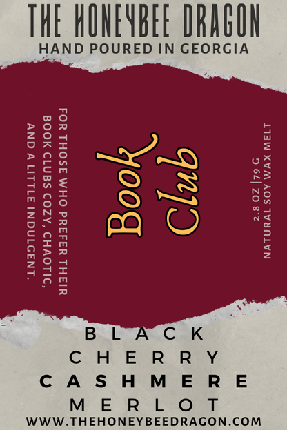 🍷 Book Club | Black Cherry, Red Wine & Vanilla Oak | Reader Ritual Candle