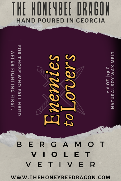 ⚔️ Enemies to Lovers | Bergamot, Violet & Vetiver | Dark Slow-Burn Candle