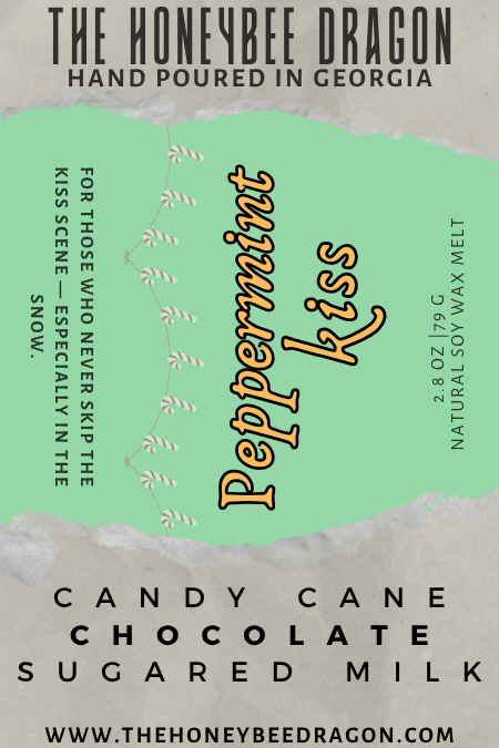 💋 Peppermint Kiss | Candy Cane, Chocolate & Sugared Milk | Holiday Romance Candle