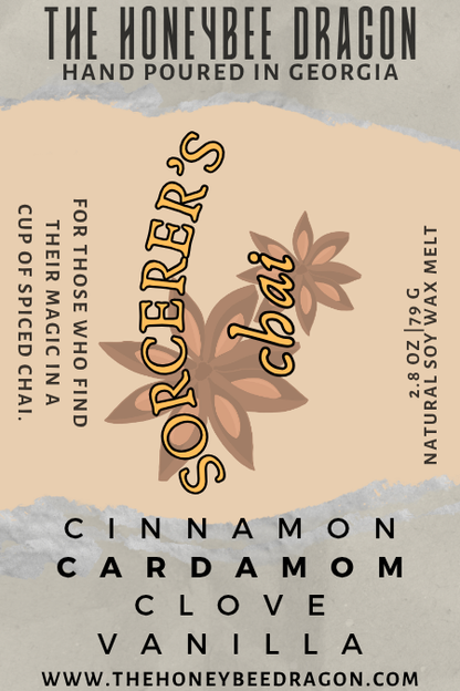 🧙‍♂️ Sorcerer’s Chai | Cardamom, Cinnamon & Vanilla Bean | Spiced Magic Candle
