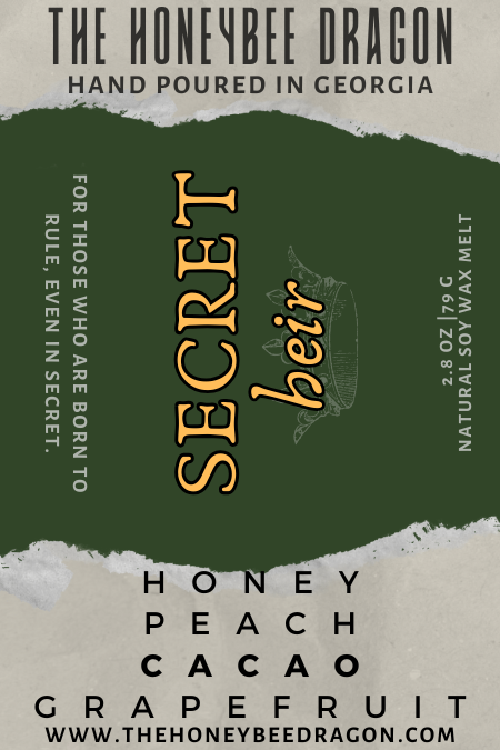 👑 Secret Heir | Honey, Peach, Cacao & Grapefruit | Royal Fantasy Candle