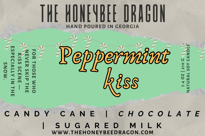 💋 Peppermint Kiss | Candy Cane, Chocolate & Sugared Milk | Holiday Romance Candle
