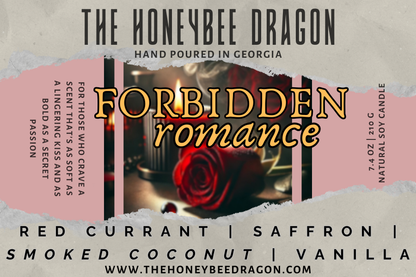 🔥 Forbidden Romance | Red Currant, Smoked Coconut & Vanilla | Sultry Bookish Candle