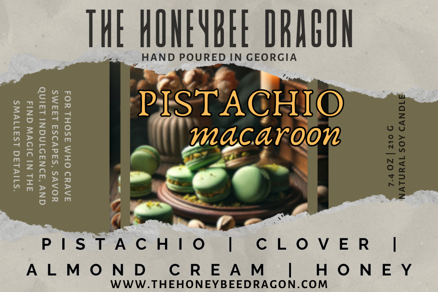 Pistachio Macaron Candle | Pistachio, Clover & Honey | 7.4 oz Soy