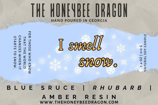 I smell Snow. Candle | Spruce, Rhubarb, & Amber | 7.5 oz Soy