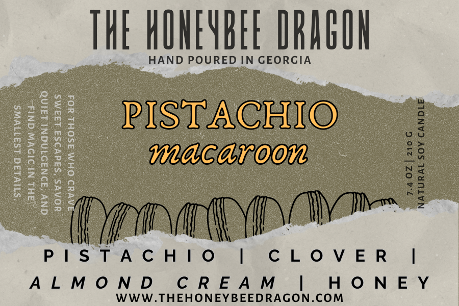 Pistachio Macaron Candle | Pistachio, Clover & Honey | 7.4 oz Soy