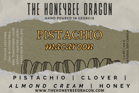 Pistachio Macaron Candle | Pistachio, Clover & Honey | 7.4 oz Soy
