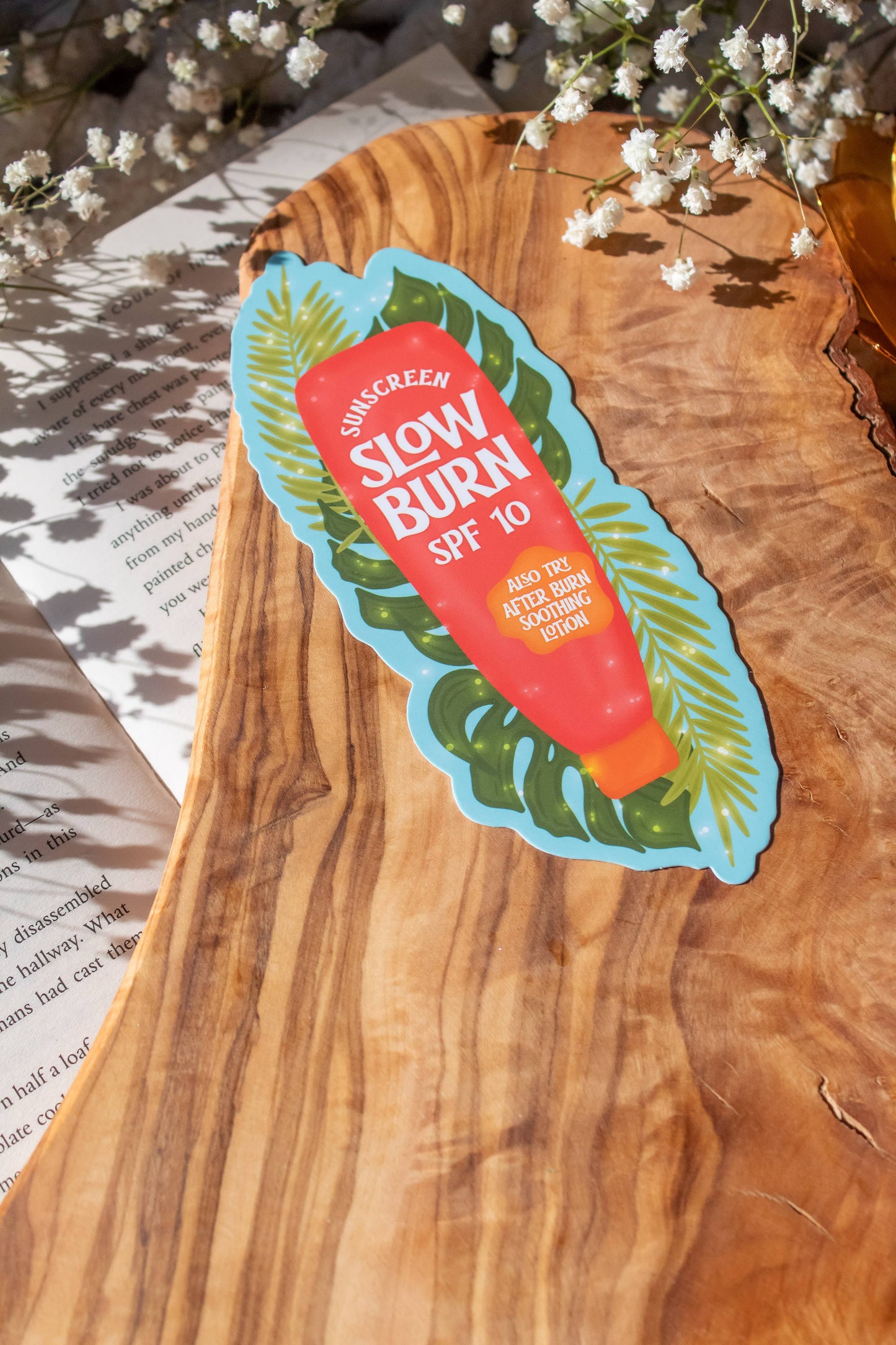 Romance Trope Slow Burn Sunscreen Die-Cut Bookmark