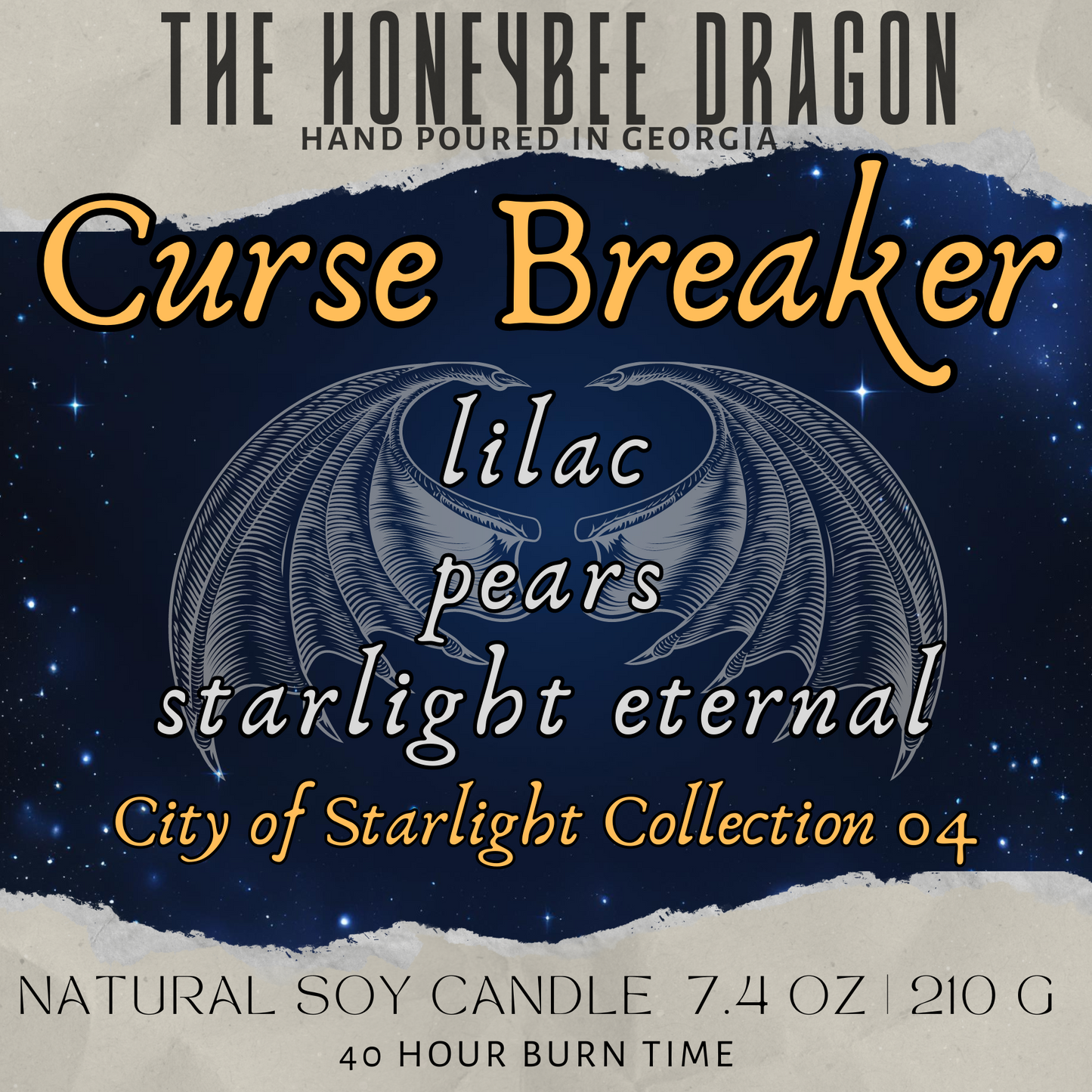 Cursebreaker Bookish Candle | Green Leaves, Pear & Lilac | 7.5 oz Soy