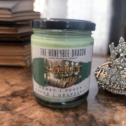 👑 Secret Heir | Honey, Peach, Cacao & Grapefruit | Royal Fantasy Candle