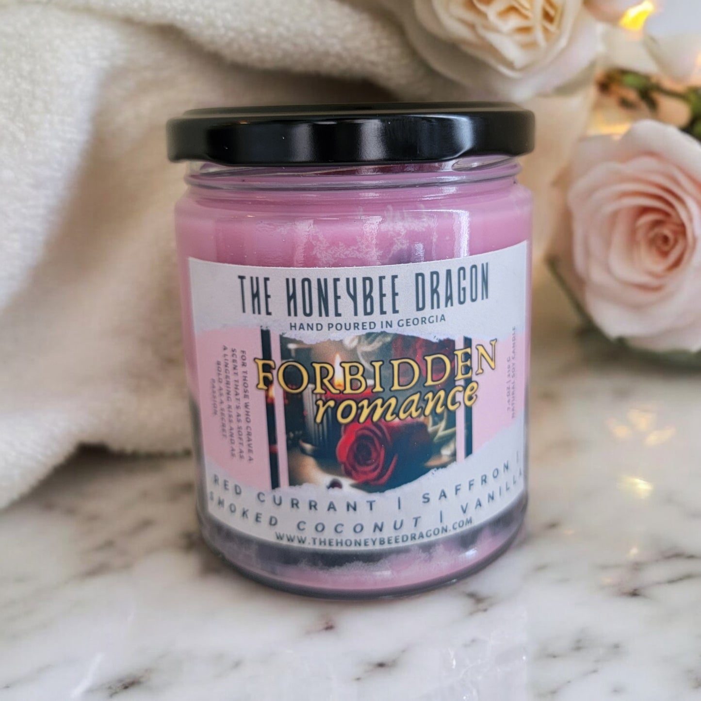 Forbidden Romance Candle | Red Currant, Saffron & Vanilla Noir | 7.5 oz Soy