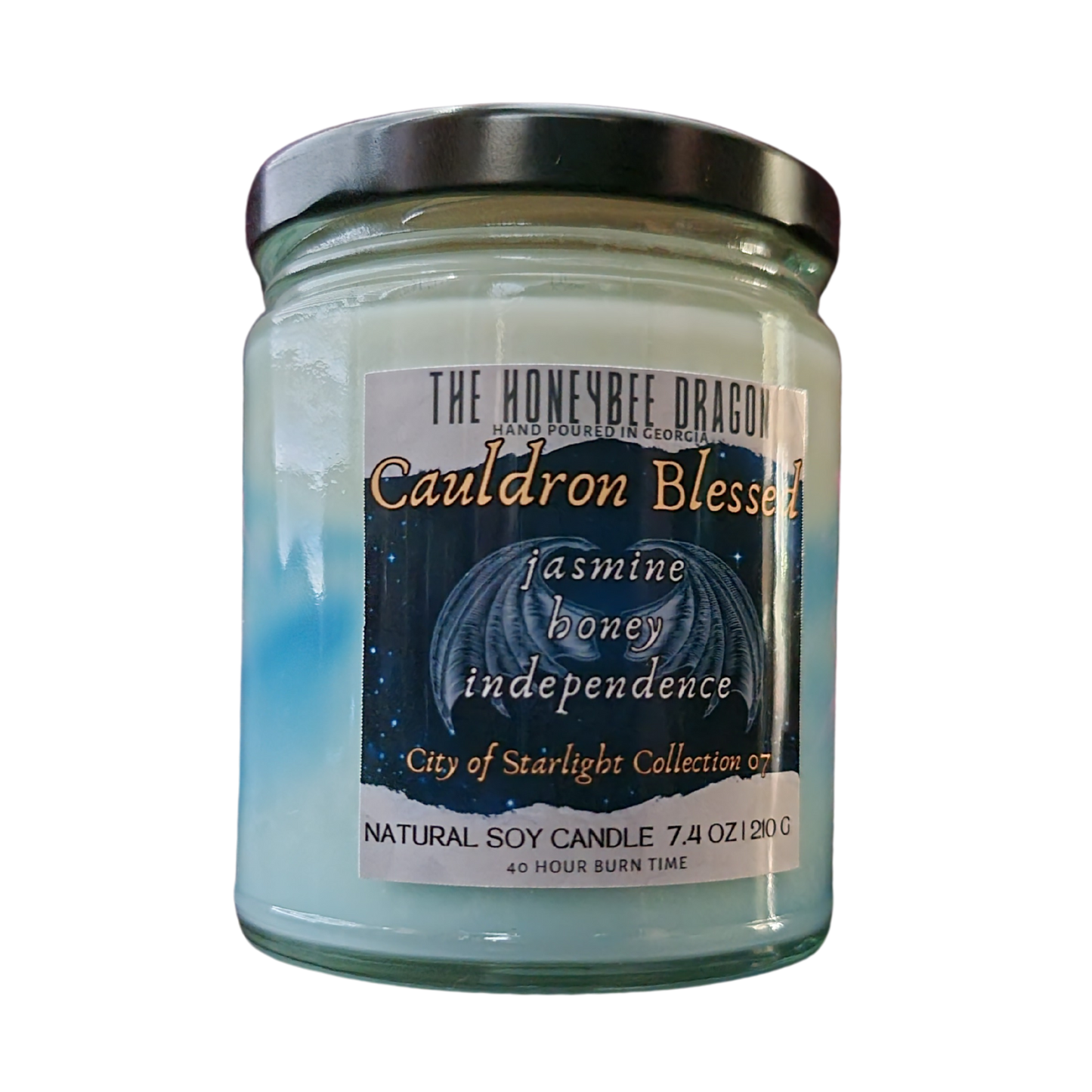 Cauldron Blessed Bookish Candle | Spun Sugar, Peach Tea & Honey | 7.5 oz Soy