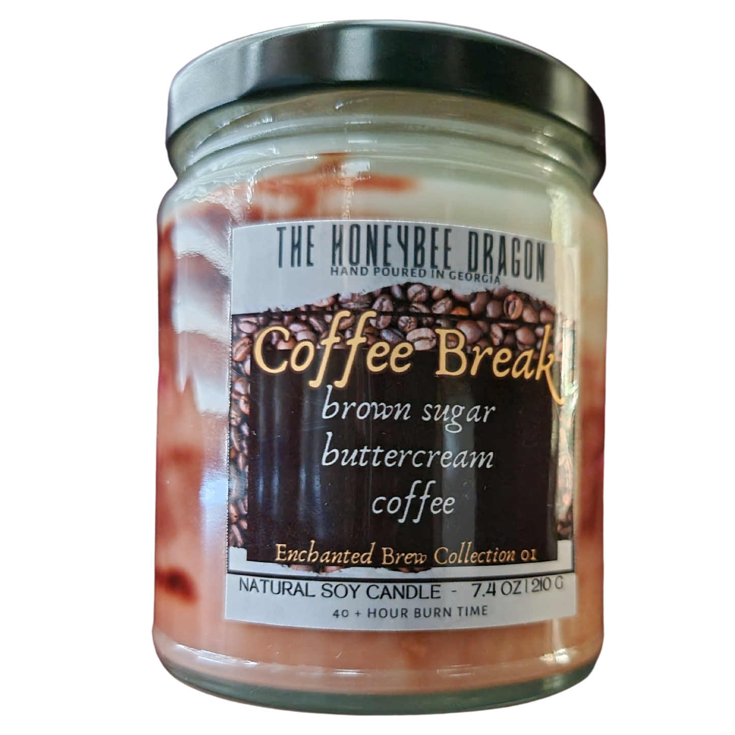 Coffee Break Bookish Candle | Caramel, Vanilla & Coffee | 7.4 oz Soy Candle