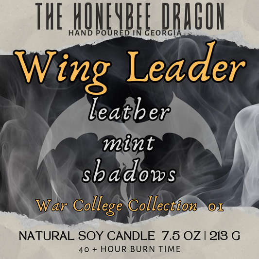 Wing Leader Bookish Candle | Eucalyptus, Mint & Leather | 7.5 oz Soy