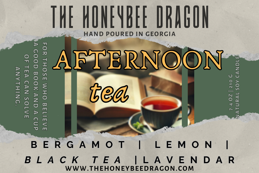 Afternoon Tea Bookish Candle | Bergamot, Black Tea & Lavender | 7.5 oz Soy