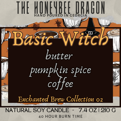 Basic Witch Candle | Pumpkin Spice & Coffee | 7.5 oz Soy