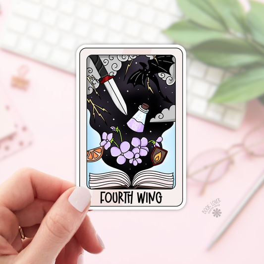 Dragon Reading Sticker | Fourth Wing-Inspired Tarot Card | 2''