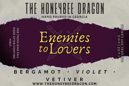 ⚔️ Enemies to Lovers | Bergamot, Violet & Vetiver | Dark Slow-Burn Candle