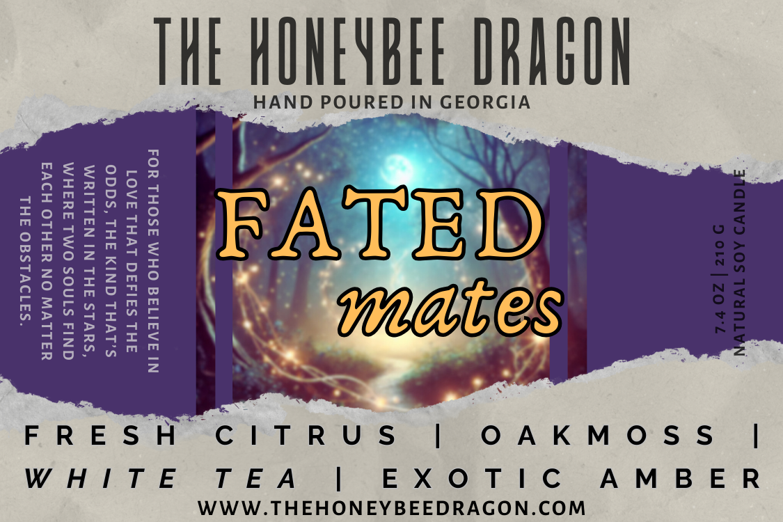 Fated Mates Candle | Citrus, Oakmoss & White Tea | 7.5 oz Soy