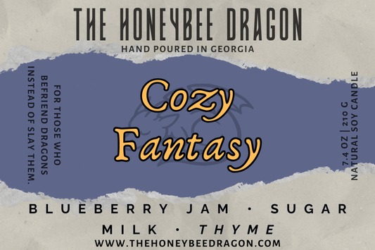 🐉 Cozy Fantasy | Blueberry Jam, Sugar Milk & Thyme | Sweet Cottagecore Candle