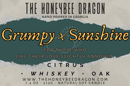 ☀️ Grumpy x Sunshine | Citrus, Oak, Whiskey & Vanilla | Opposites-Attract Candle