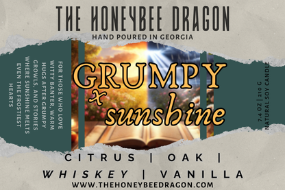 ☀️ Grumpy x Sunshine | Citrus, Oak, Whiskey & Vanilla | Opposites-Attract Candle