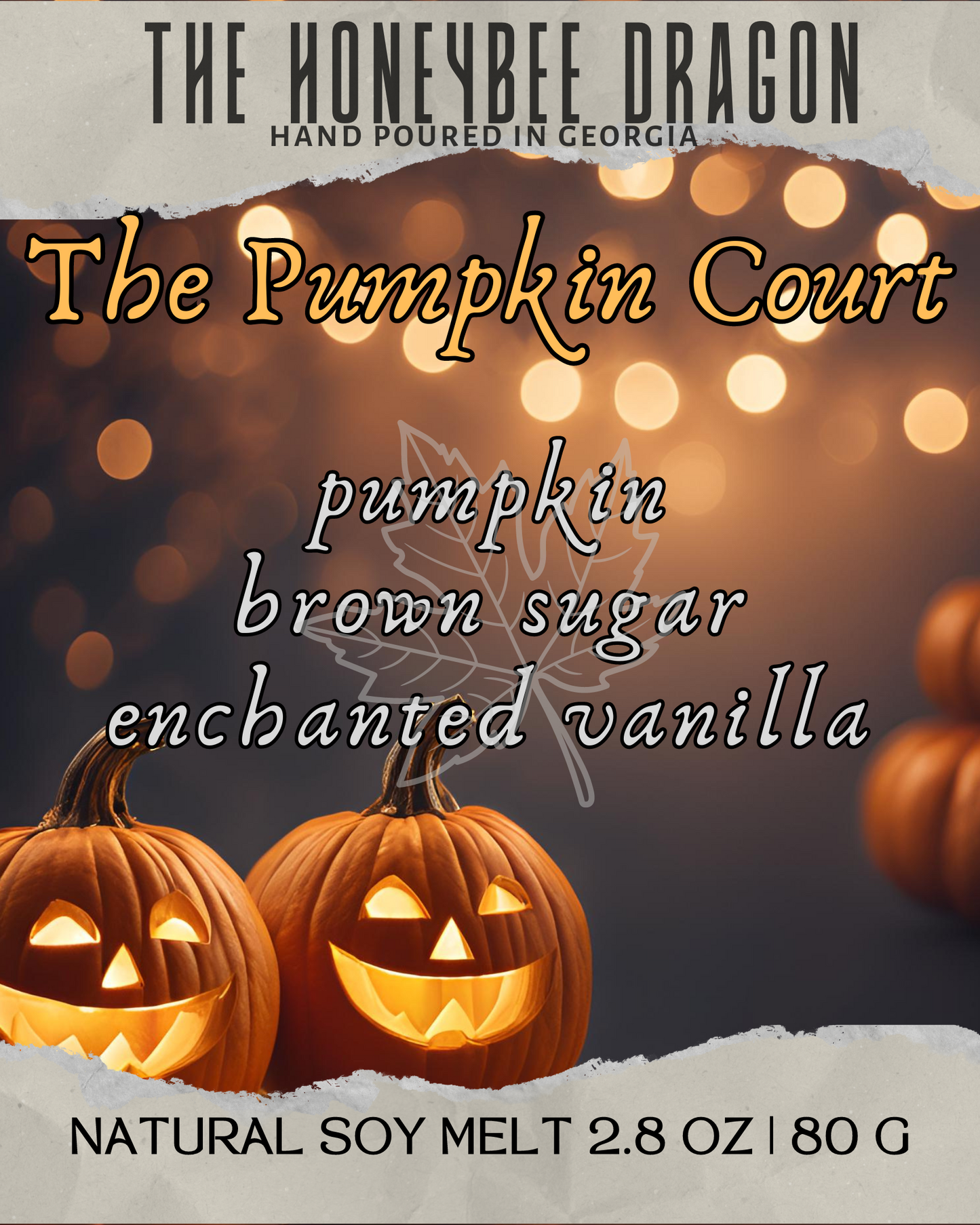 The Pumpkin Court Bookish Wax Melts | Pumpkin, Brown Sugar & Vanilla | 2.8 oz Soy