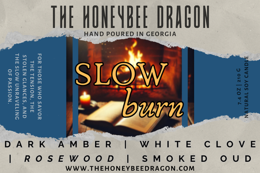 Slow Burn Candle | Dark Amber, Smoked Cedar & Rosewood | 7.5 oz Soy