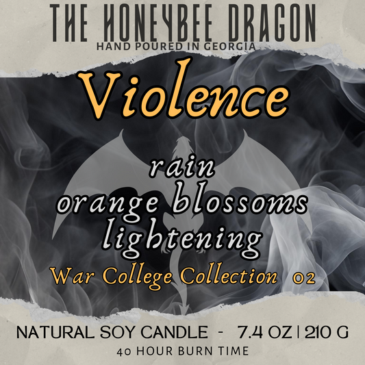 Violence Bookish Candle | Orange Blossom & Petrichor | 7.5 oz Soy