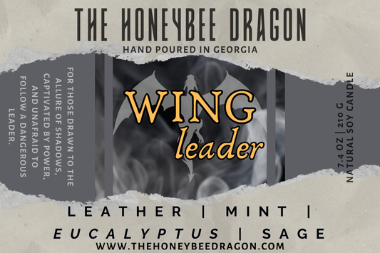 🖤 Wing Leader | Leather, Mint & Eucalyptus | Dark Fantasy Candle