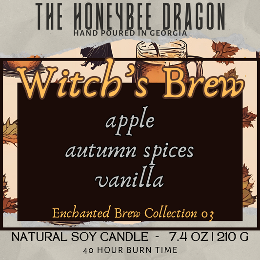 Witch's Brew Bookish Candle | Apple, Autumn Spices & Vanilla | 7.5 oz Soy