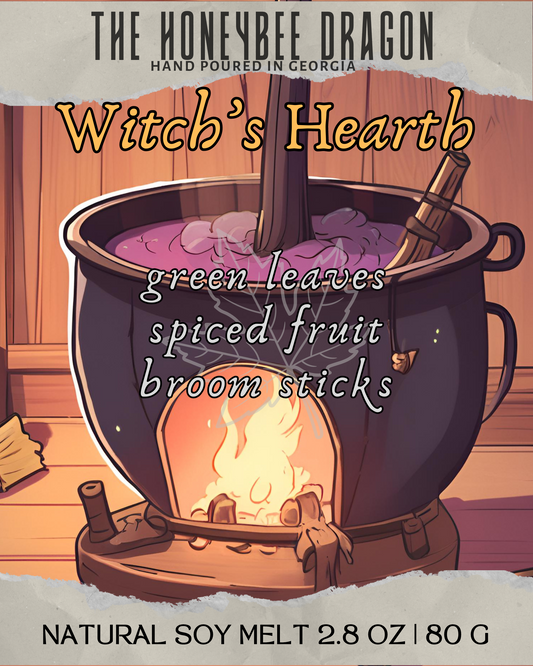 Witch's Hearth Bookish Wax Melts | Green Leaves, Spiced Fruit & Earthy Musk | 2.8 oz Soy